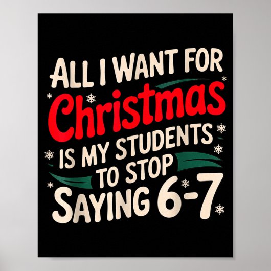 All I Want For Christmas Is My Students To Stop Sa Poster (Voorkant)