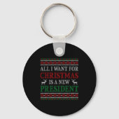 All I Want For Christmas Is New President Ugly Chr Sleutelhanger (Voorkant)