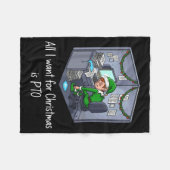 All I Want For Christmas Is Pto, Work Holiday Elf  Fleece Deken (Voorkant (Horizontaal))