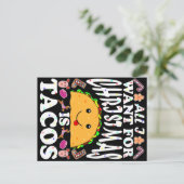 All I Want For Christmas Is Tacos Feestdagenkaart (Staand voorkant)