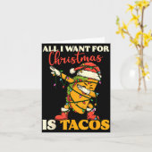 All I Want For Christmas Is Tacos Funny Dabbing Me Kaart (Gele Bloem)
