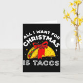 All I Want For Christmas Is Tacos Long Sleeve  Kaart (Gele Bloem)