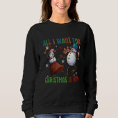 All I Want For Christmas Is Wine Two Snowman Wine Trui (Voorkant)