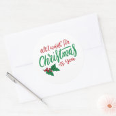 All I want for Christmas Ronde Sticker (Envelop)