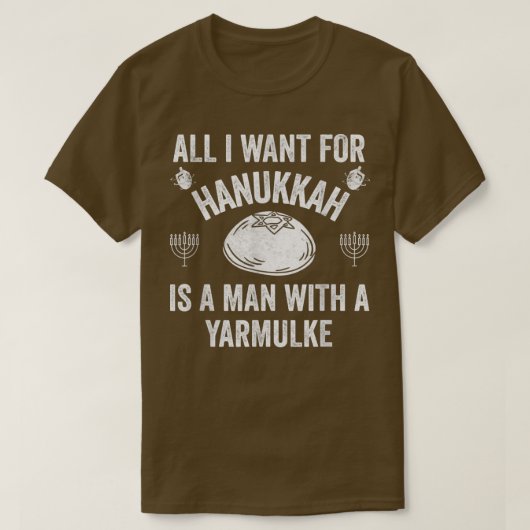 All I want For Hanukkah Yarmulke Jewish Kippah Lat T-shirt (Design voorkant)