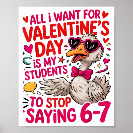 All I Want For Valentines Is My Students Stop Sayi Poster (Voorkant)
