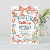 All I want FOUR Christmas boy 4th birthday invite. Kaart (Staand voorkant)