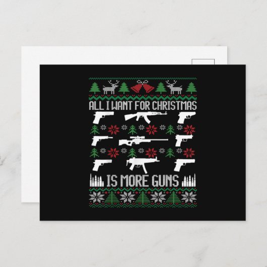 All I want is More Guns Collector Hunting Ugly Aankondigingskaart (Voorkant / Achterkant)