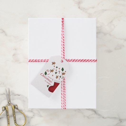 all i wanted for christmas is cookie cadeaulabel (Met Touw)