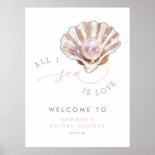 All I Zee is Love Beach Vrijgezellenfeest welkomst Poster