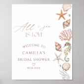 All I zee is Love Coastal Vrijgezellenfeest Welkom Poster (Voorkant)