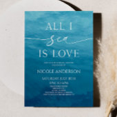 All I Zee is Love Deep Blue Ocean Vrijgezellenfees Kaart