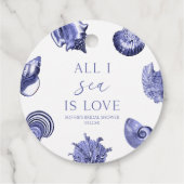 All I Zee is Love Elegant Seashells Vrijgezellenfe Bedankjes Labels (Achterkant)