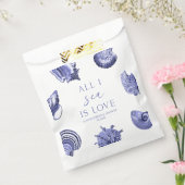 All I Zee is Love Elegant Seashells Vrijgezellenfe Bedankzakje (Gezegeld)