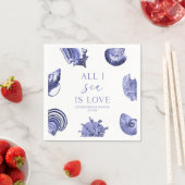 All I Zee is Love Elegant Seashells Vrijgezellenfe Servet (Insitu)