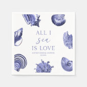 All I Zee is Love Elegant Seashells Vrijgezellenfe Servet (Voorkant)