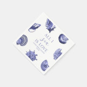 All I Zee is Love Elegant Seashells Vrijgezellenfe Servet (Hoek)