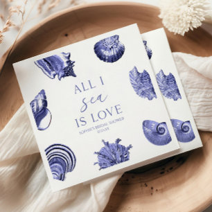 All I Zee is Love Elegant Seashells Vrijgezellenfe Servet