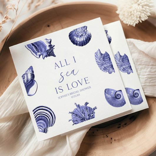 All I Zee is Love Elegant Seashells Vrijgezellenfe Servet
