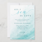 All I Zee is Love Ocean Beach Blauwgroen Vrijgezel Kaart (Voorkant)