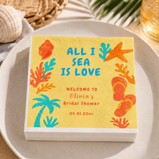 All I Zie Is Liefde Kust Boho Bruiloft Custom Servet