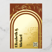 All-in1 GOLD FOLIE Terracotta Foto QR Code Modern Uitnodiging (Voorkant)