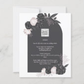 All-in-1 Black Blush Roos gothic Wedding QR Code (Achterkant)