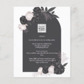 All-in-1 Black Blush Roos gothic Wedding QR Code Flyer (Achterkant)