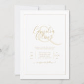 All-in-1 elegant Classic Gold Text White Wedding I Kaart (Voorkant)