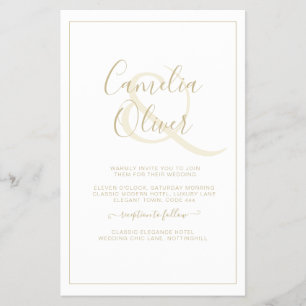 All-in-1 Elegant White Gold Font Classic Wedding I Flyer