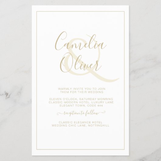 All-in-1 Elegant White Gold Font Classic Wedding I Flyer (Voorkant)