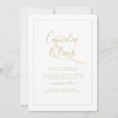 All-in-1 Elegant White Gold Font Classic Wedding I Kaart (Voorkant)