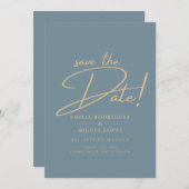 All-in-1 Elegant Zee Glas Teal Goud Trouw QR cd Kaart (Voorkant / Achterkant)