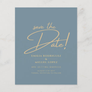 All-in-1 Elegant Zee Glass Blauwgroen Gold Wedding Flyer