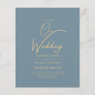 All-in-1 Elegant Zee Glass Blauwgroen Gold Wedding Flyer