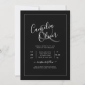 All-in-1 elegant zwart, wit lettertype bruiloft kaart (Voorkant)
