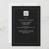 All-in-1 elegant zwart, wit lettertype bruiloft kaart (Achterkant)