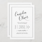 All-in-1 elegante klassieke uitnodiging voor het h (Voorkant / Achterkant)