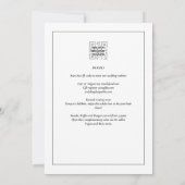 All-in-1 elegante klassieke witte bruiloft kaart (Achterkant)