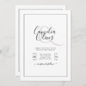 All-in-1 elegante klassieke zwarte lettertypevlek  kaart (Voorkant / Achterkant)