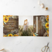 All-in-1 FOTO Huwelijksuitnodiging RSVP Programma (Binnen)