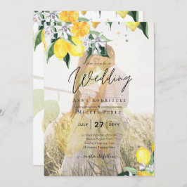All-in-1 FOTO OVERLAY Lemons Wedding nodigt QR uit Kaart