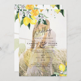 All-in-1 FOTO OVERLAY Lemons Wedding nodigt QR uit Kaart