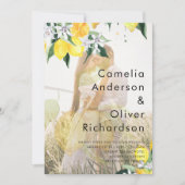 All-in-1 FOTO OVERLAY Lemons Wedding nodigt QR uit Kaart (Voorkant)