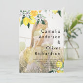 All-in-1 FOTO OVERLAY Lemons Wedding nodigt QR uit Kaart (Staand voorkant)