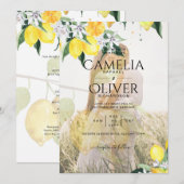 All-in-1 FOTOVERLOOP Citroenen Huwelijksuitnodigin Kaart (Voorkant / Achterkant)