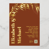 All-in-1 GOLD FOIL Terracotta QR Code Modern Folie Uitnodiging (Voorkant)