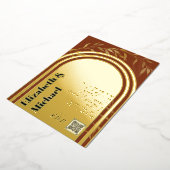All-in-1 GOLD FOIL Terracotta QR Code Modern Folie Uitnodiging (Gedraaid)