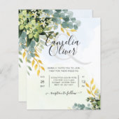 All-in-1 Greenery Gold Eucalyptus Leaves Wedding (Voorkant / Achterkant)