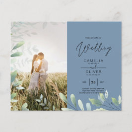 All-in-1 Greenery Leaves Photo Overlay Wedding QR